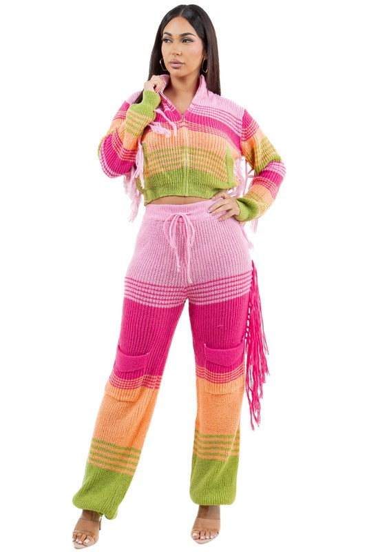 WOMEN FASHION 2PC SWEATER PANTS SET