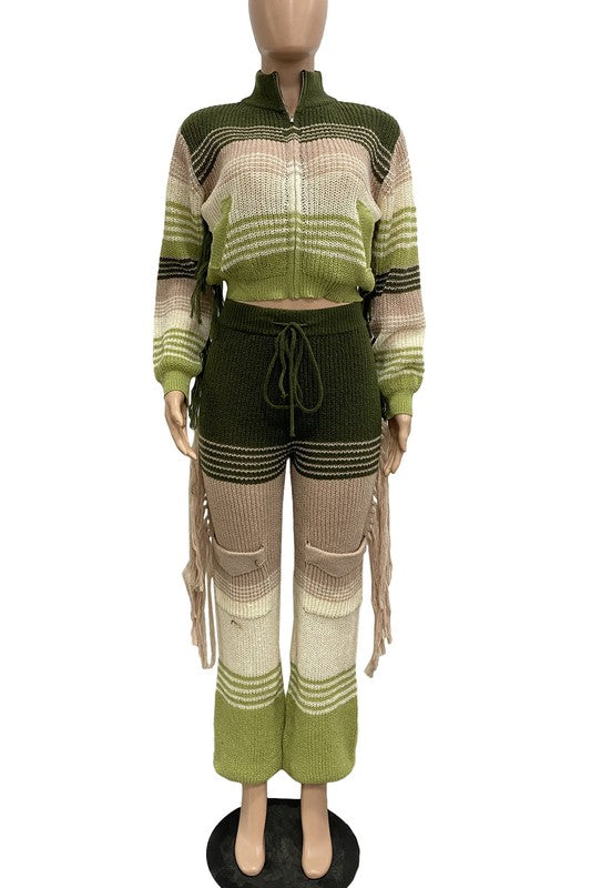 WOMEN FASHION 2PC SWEATER PANTS SET