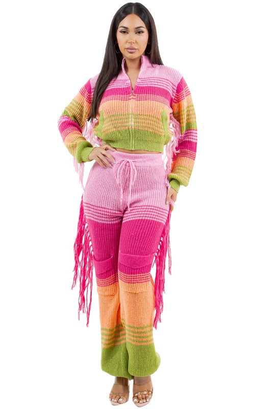 WOMEN FASHION 2PC SWEATER PANTS SET