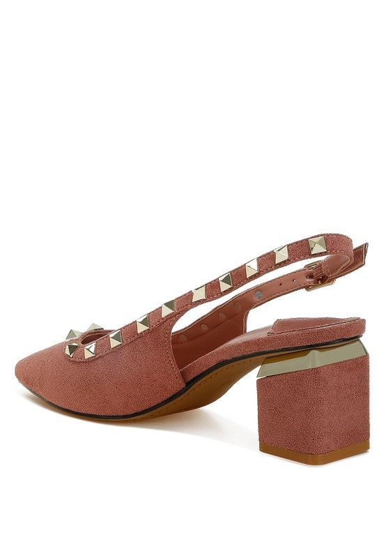 Stud Emebllished Microfiber Sandals