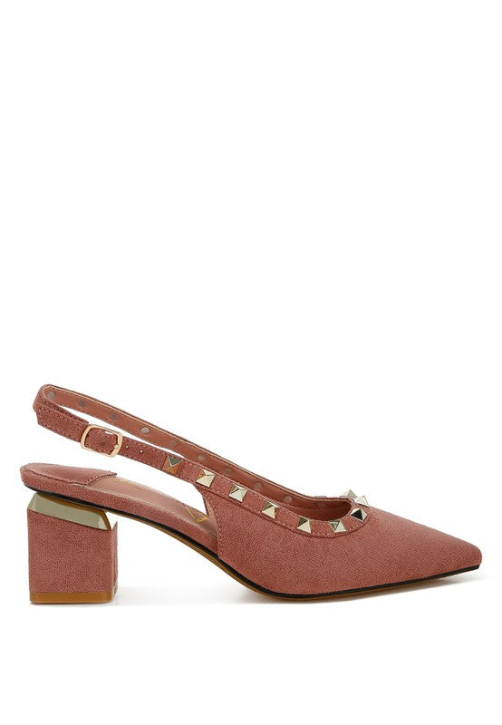 Stud Emebllished Microfiber Sandals