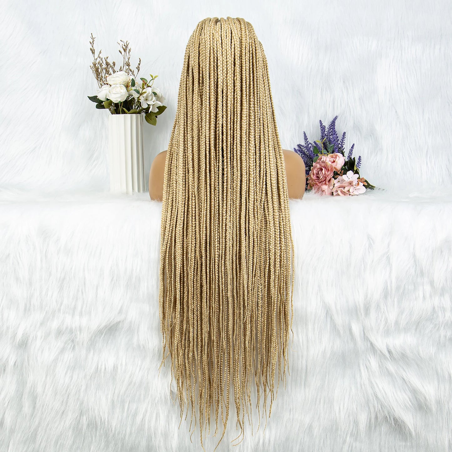 Synthetic Transparent HD Full Lace Braided Wigs For Black Women Crochet Braid Braiding Hair Knotless Box Cornrow Braids Wigs