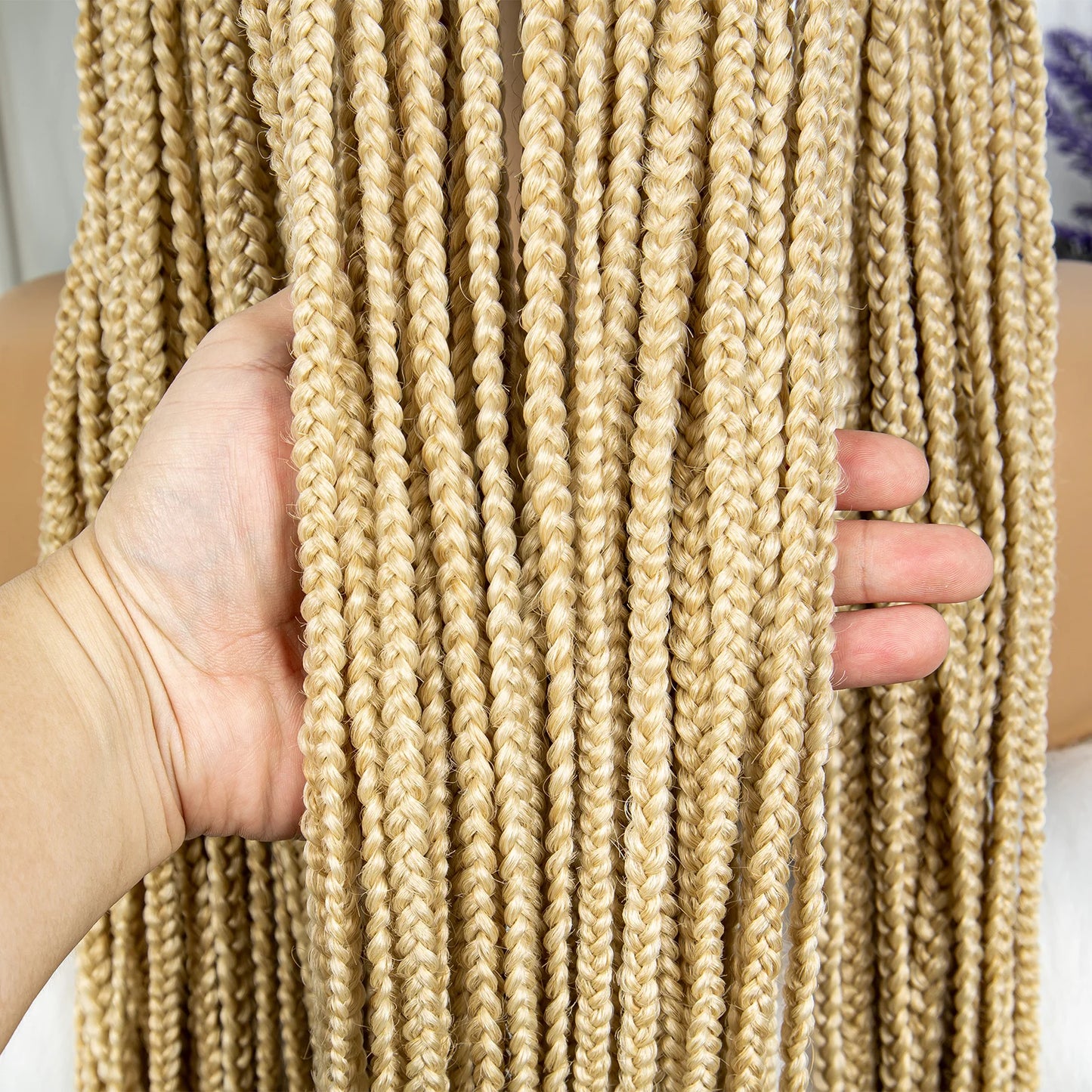 Synthetic Transparent HD Full Lace Braided Wigs For Black Women Crochet Braid Braiding Hair Knotless Box Cornrow Braids Wigs