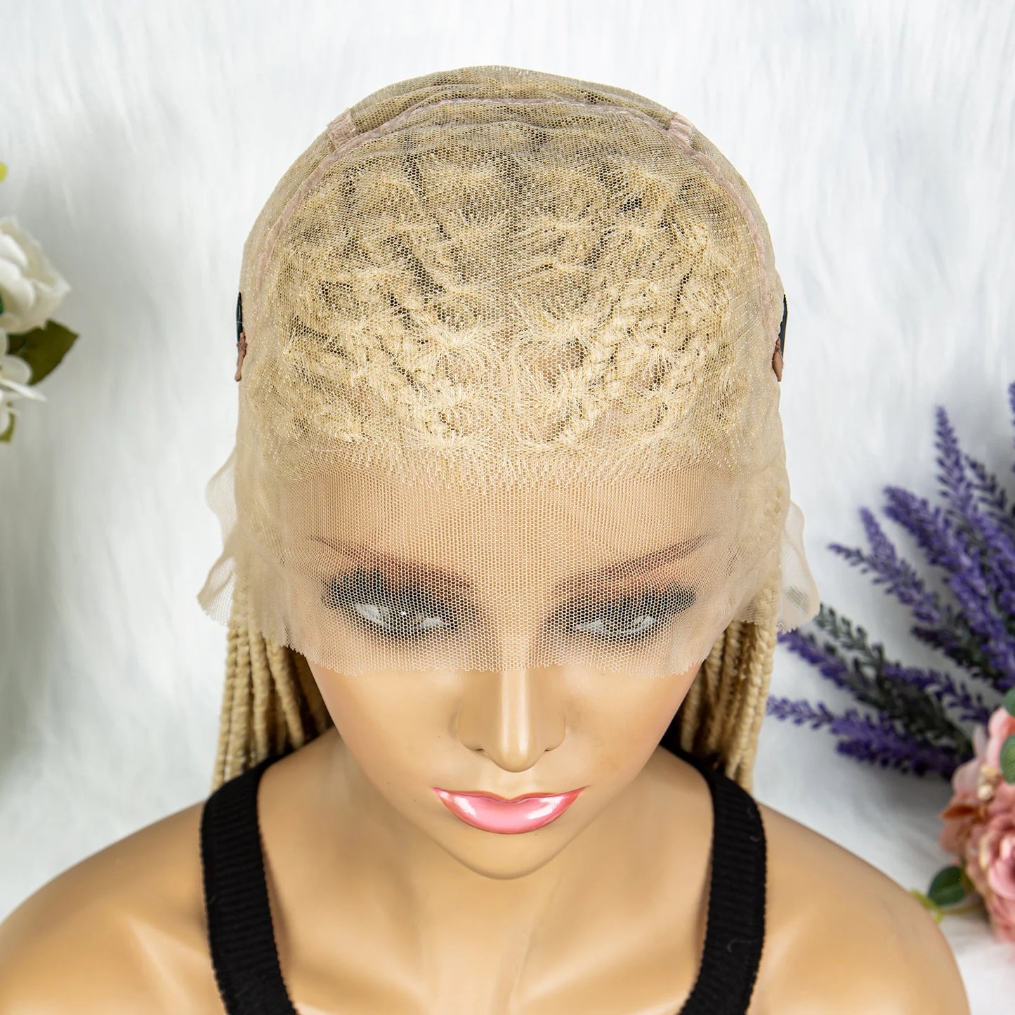 Synthetic Transparent HD Full Lace Braided Wigs For Black Women Crochet Braid Braiding Hair Knotless Box Cornrow Braids Wigs