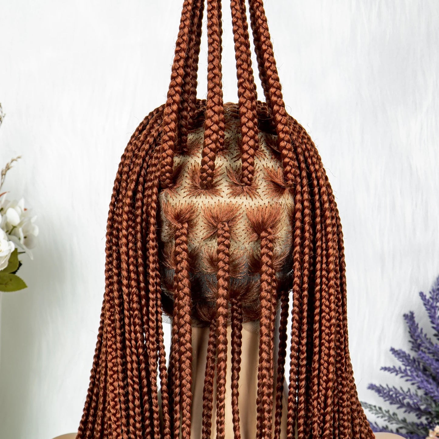 Synthetic Transparent HD Full Lace Braided Wigs For Black Women Crochet Braid Braiding Hair Knotless Box Cornrow Braids Wigs