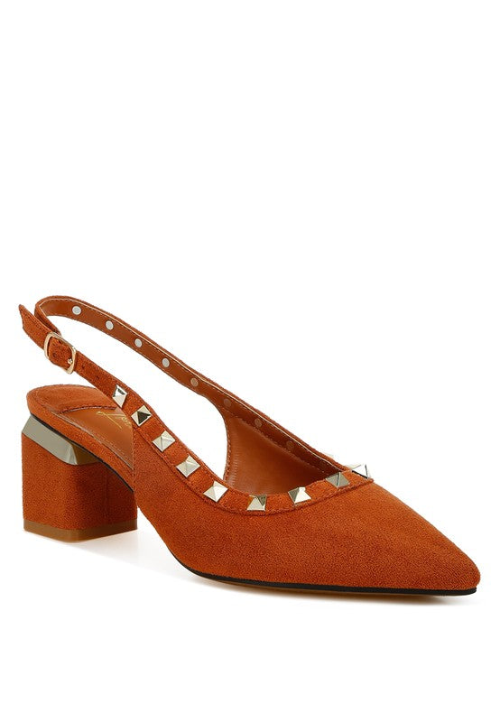 Stud Emebllished Microfiber Sandals