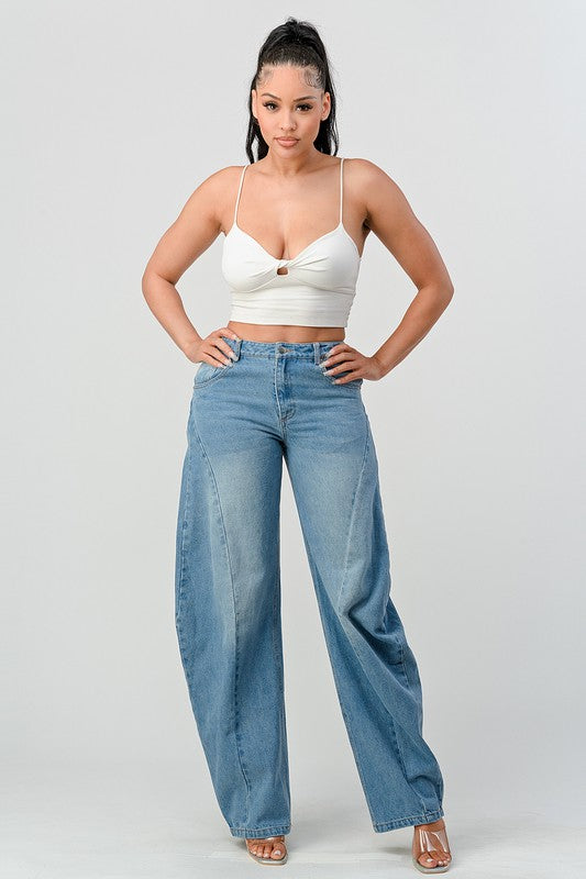 Wide Leg Denim Jeans