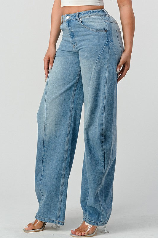 Wide Leg Denim Jeans