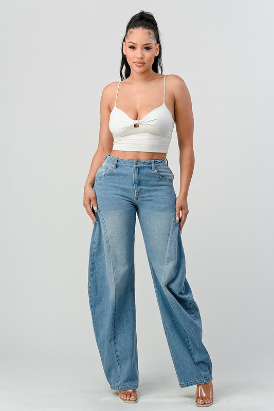 Wide Leg Denim Jeans