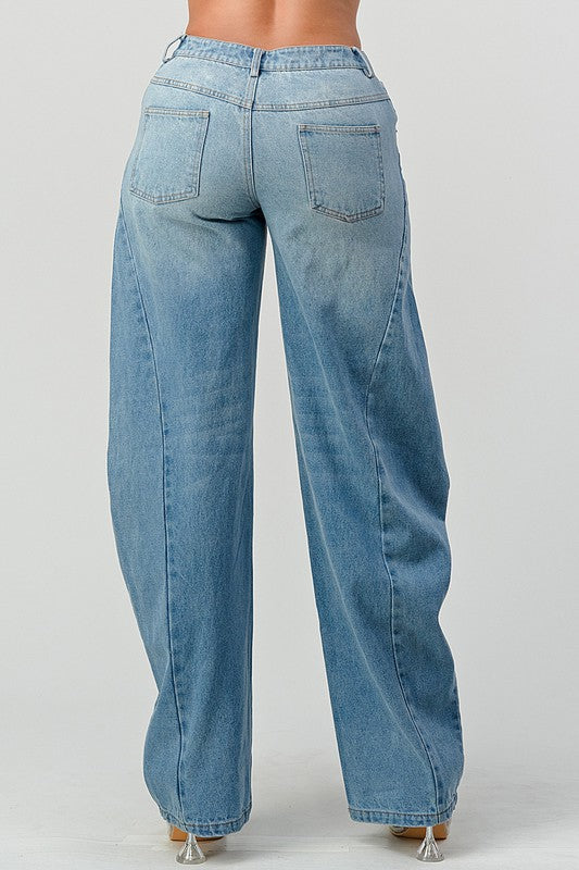 Wide Leg Denim Jeans