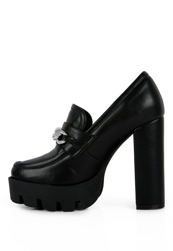 Y2K Chunky High Block Heeled Loafers