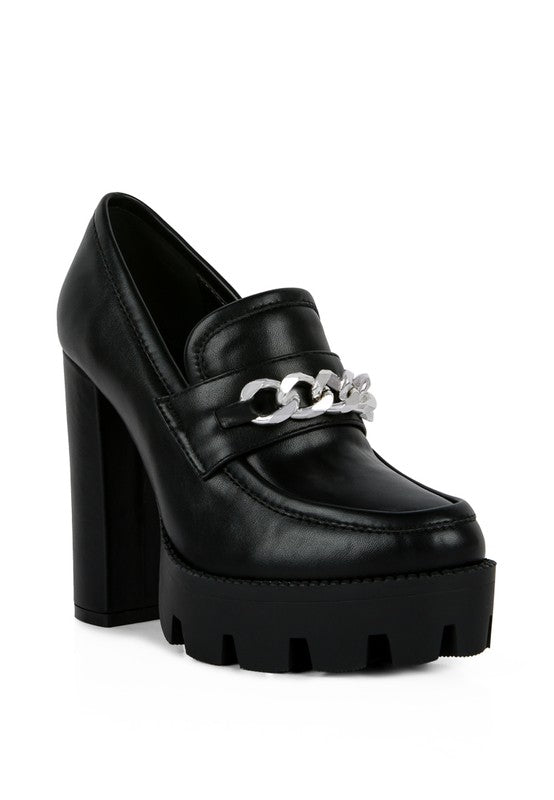 Y2K Chunky High Block Heeled Loafers