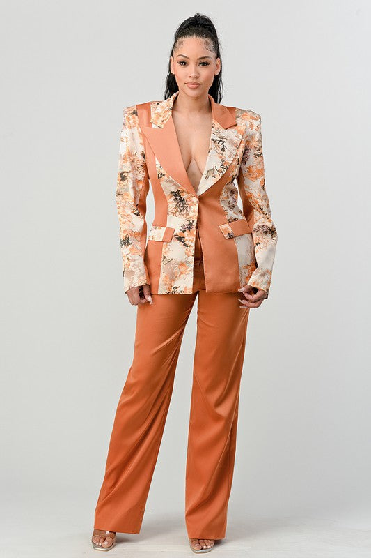 ATHINA TRANSITION PRINT BLAZER AND PANT SUIT