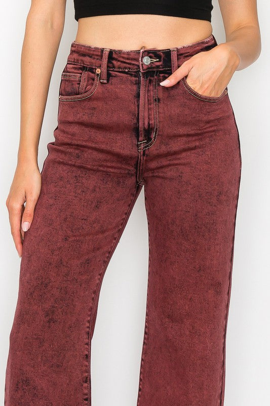 PLUS SIZE - HIGH RISE FLARED LEG JEANS