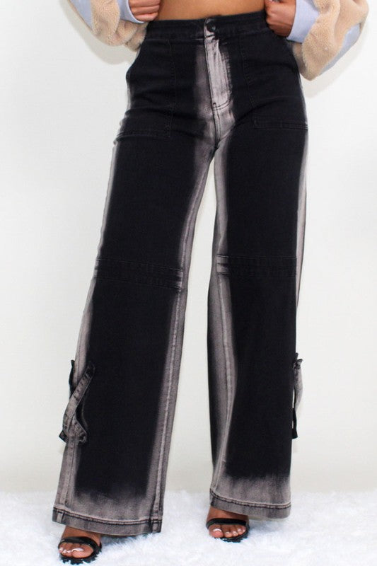 BLACK LINE WASHED CASUAL DENIM JEANS!