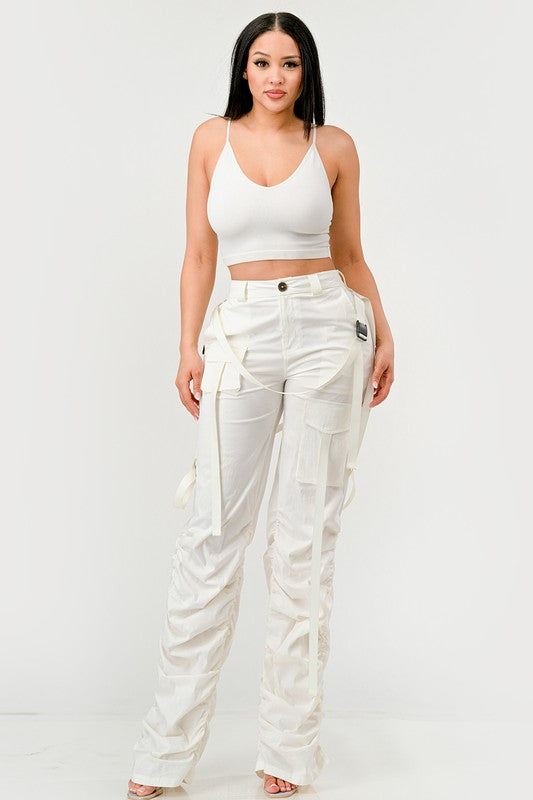 Ruched Utility Elegance Pants