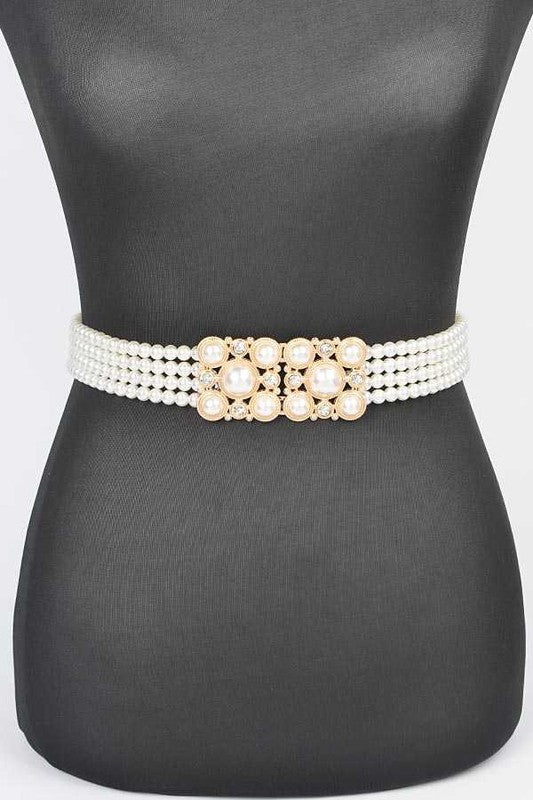 Faux Pearl Classy Elastic Belt