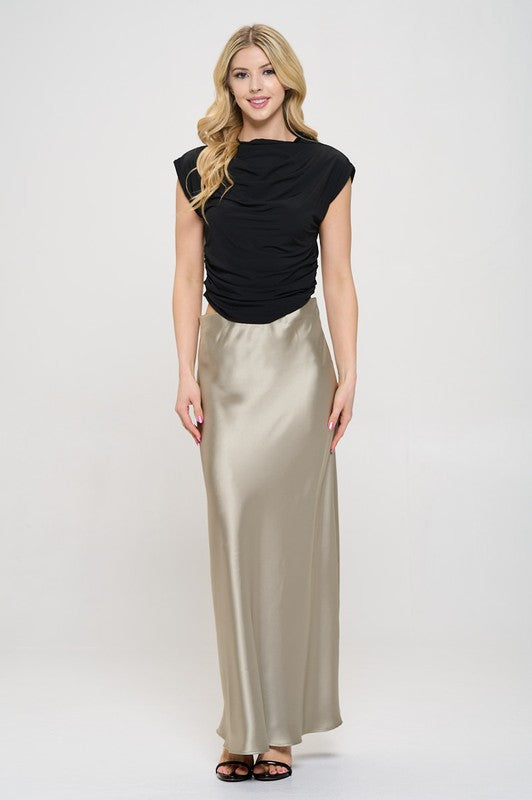 Mock neck Short Sleeve Ruched Crop Top