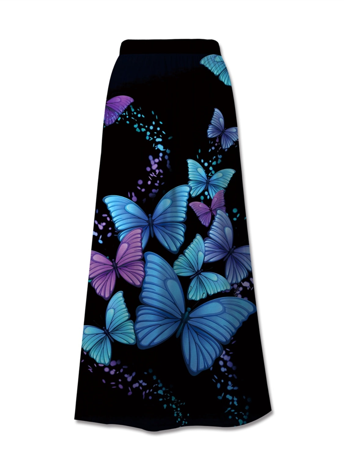 FAM-FAM Printed Elastic Waist Midi Skirt