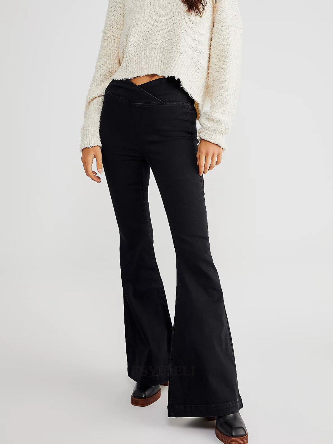 Asymmetric Waist Flare JEANS