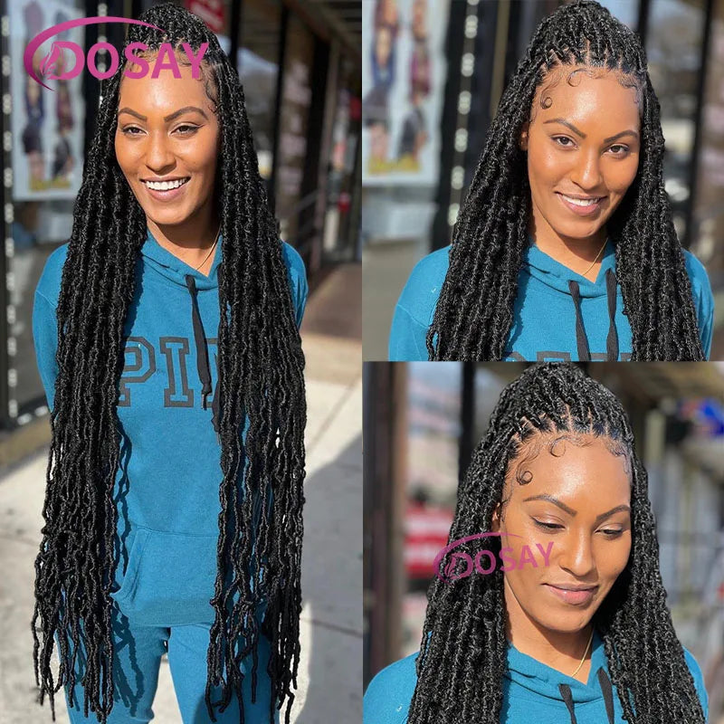 Super Long Synthetic Full Lace Front Wigs for Women Butterfly Senegalese Twist Braided Wigs Braid Lace Wig with Plaits 40Inch