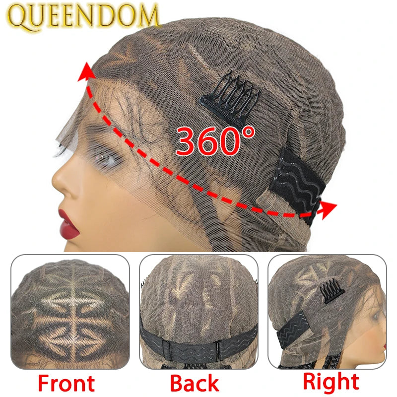 36'' Cornrow Braided Wigs for Women Full Lace Front Box Heart Braided Wig Synthetic Side Part Knotless Twist Braids Goddess Wig