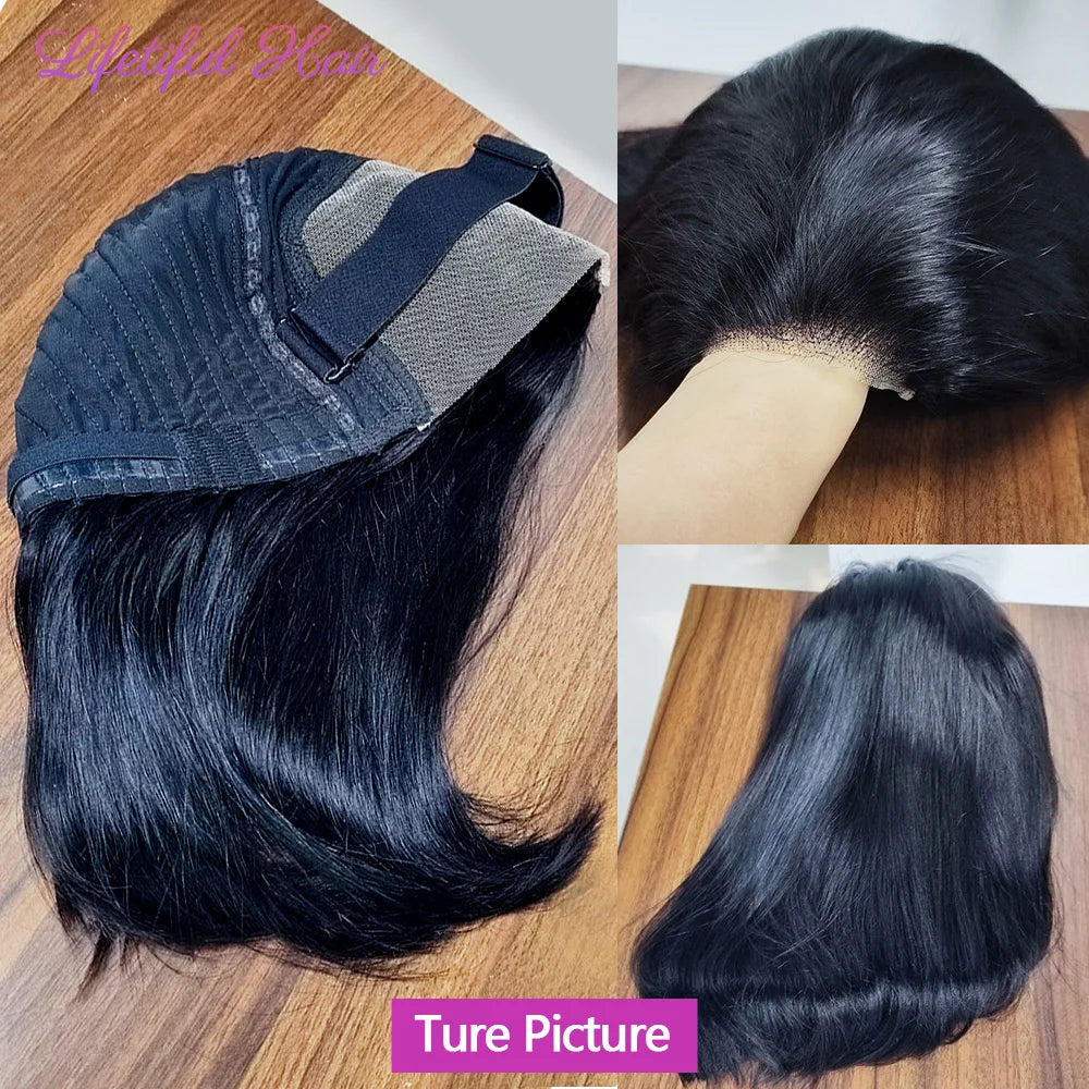 Glueless Bob Wigs Human Hair Ready To Wear 4x4 Lace Closure Wig Human Hair Wig Fast Delivery Straight Human Hair Wigs Glueless