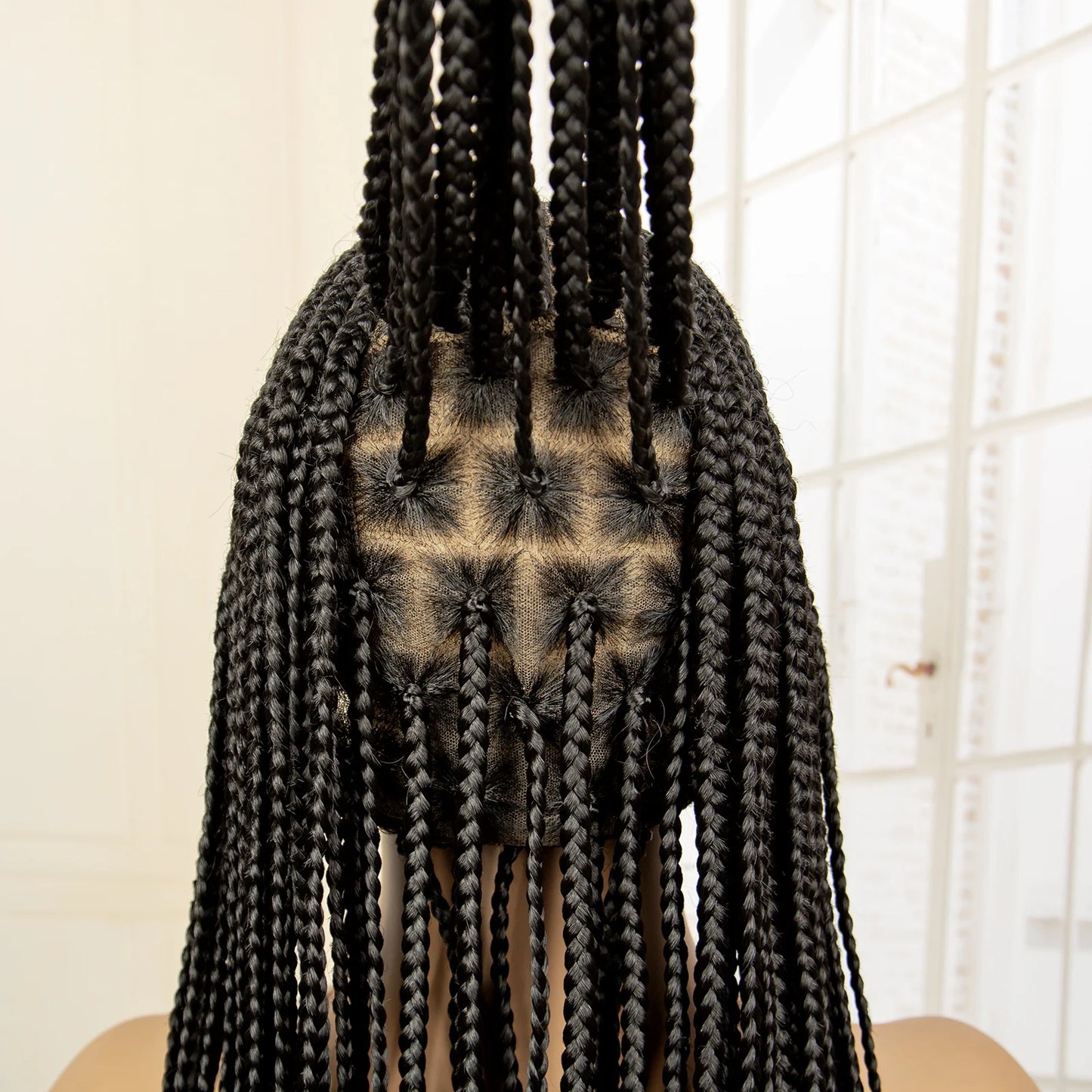 Braided Wigs for Black Women Full Lace Cornrow Box Braided Wig. Synthetic Lace Frontal with Baby Hair