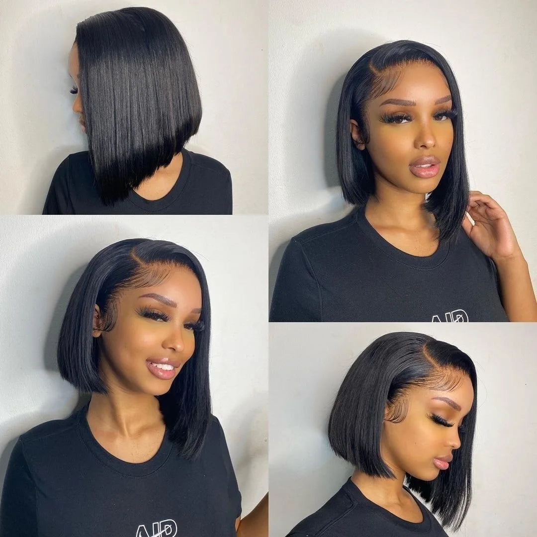 Short bob wig lace front human hair wig Straight 13x4 OR Frontal 4x4 closure