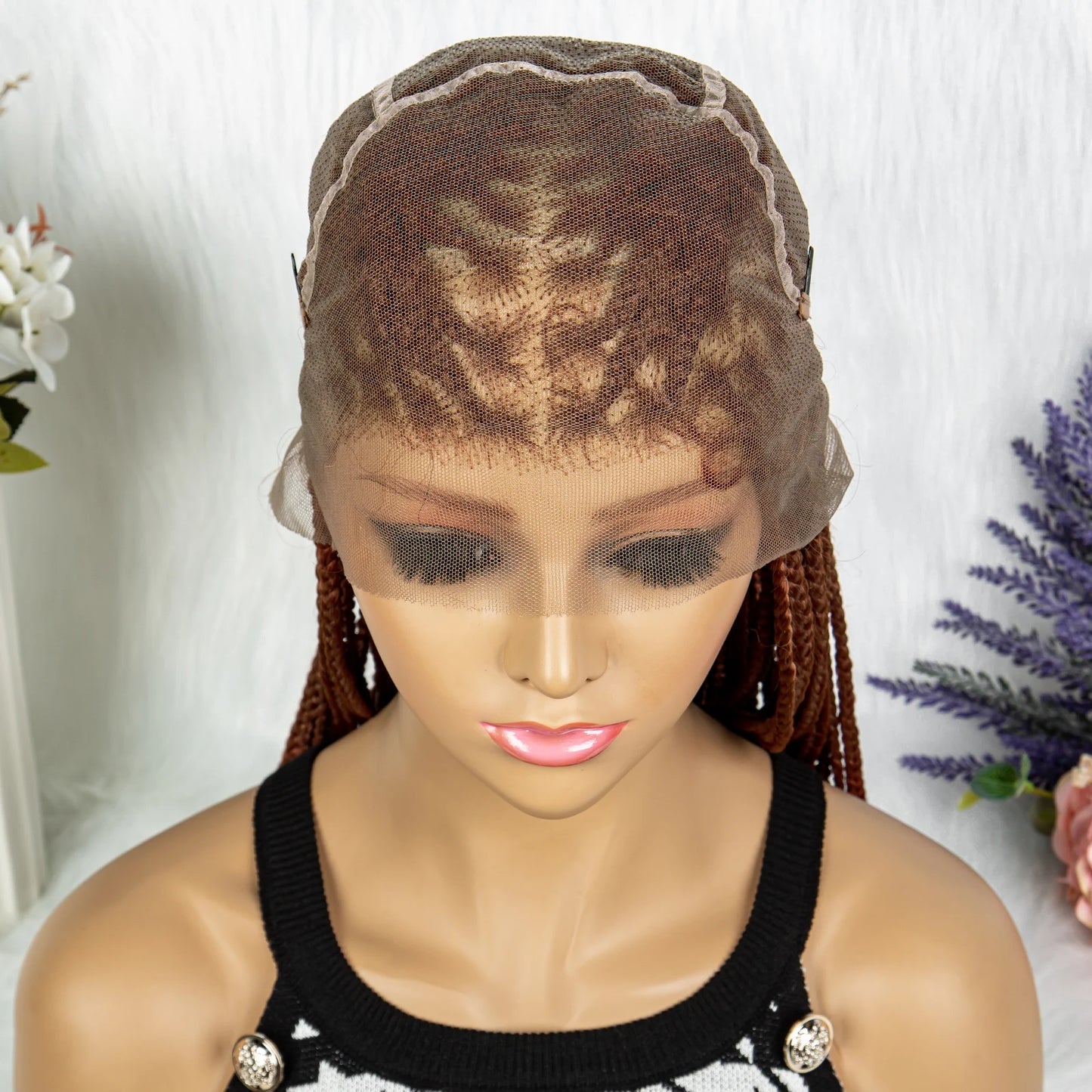 Synthetic Transparent HD Full Lace Braided Wigs For Black Women Crochet Braid Braiding Hair Knotless Box Cornrow Braids Wigs