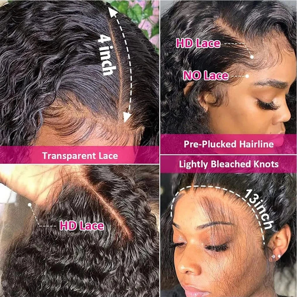 Wiggogo Short Bob Wig Lace Front Human Hair Wigs 13X4 Hd Lace Frontal Wig Hd Lace Wig 4X4 Closure Wigs Curly Human Hair Wig