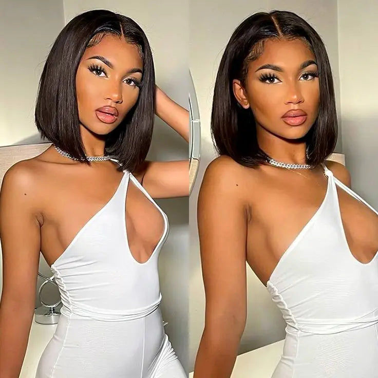 Short bob wig lace front human hair wig Straight 13x4 OR Frontal 4x4 closure