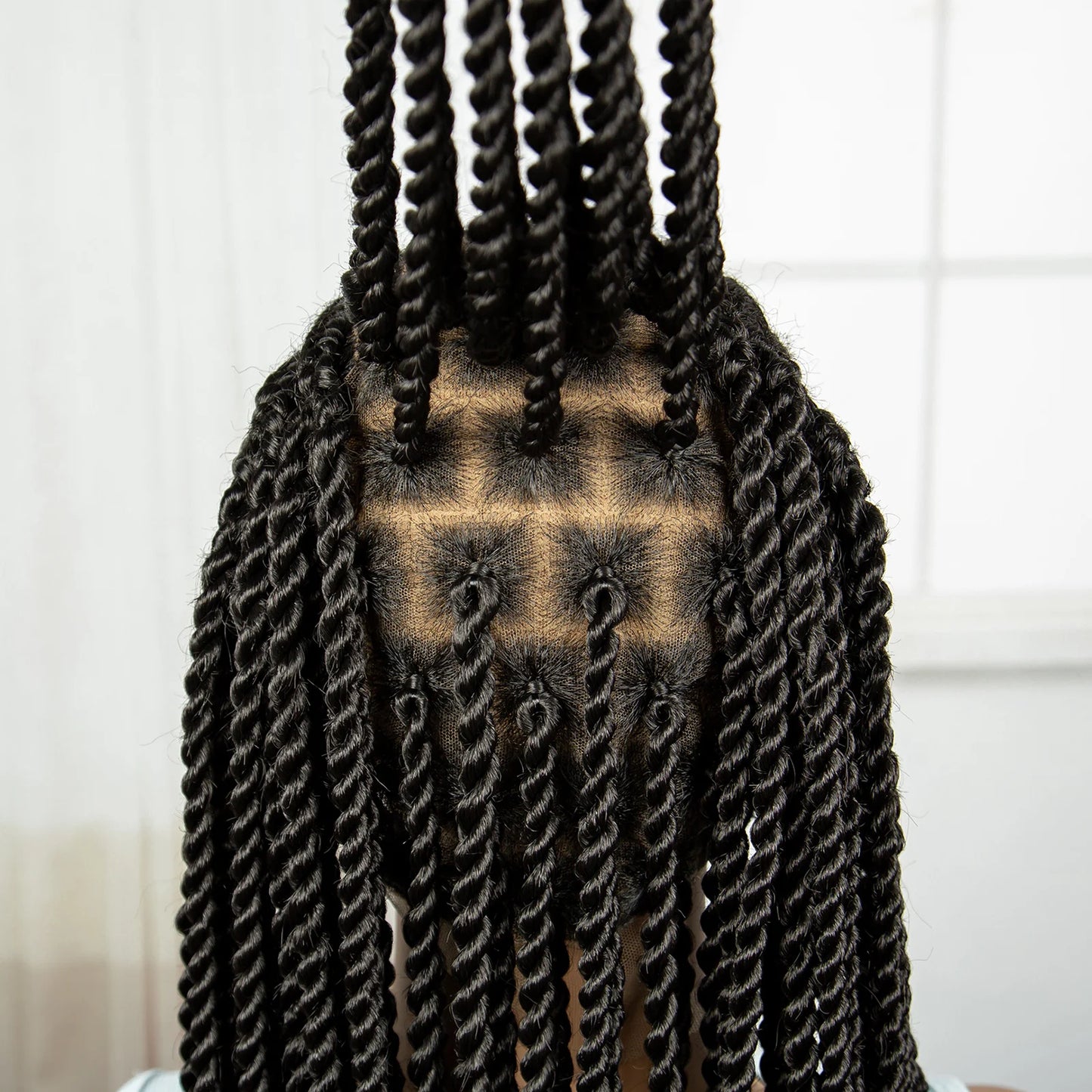 36 Inch Synthetic Cornrow Braids Wigs Transparent Full Lace Braided Wigs Natural Lace Front Wigs for Black Women with Baby Hair