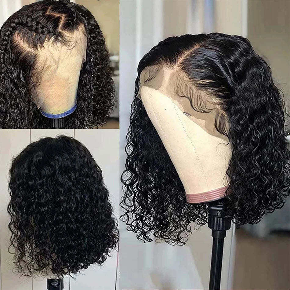 Wiggogo Short Bob Wig Lace Front Human Hair Wigs 13X4 Hd Lace Frontal Wig Hd Lace Wig 4X4 Closure Wigs Curly Human Hair Wig