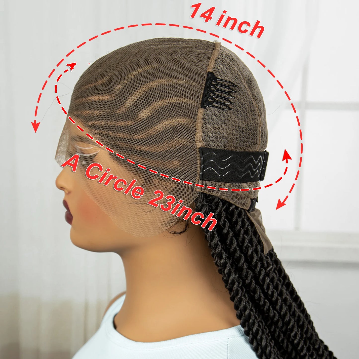 36 Inch Synthetic Cornrow Braids Wigs Transparent Full Lace Braided Wigs Natural Lace Front Wigs for Black Women with Baby Hair