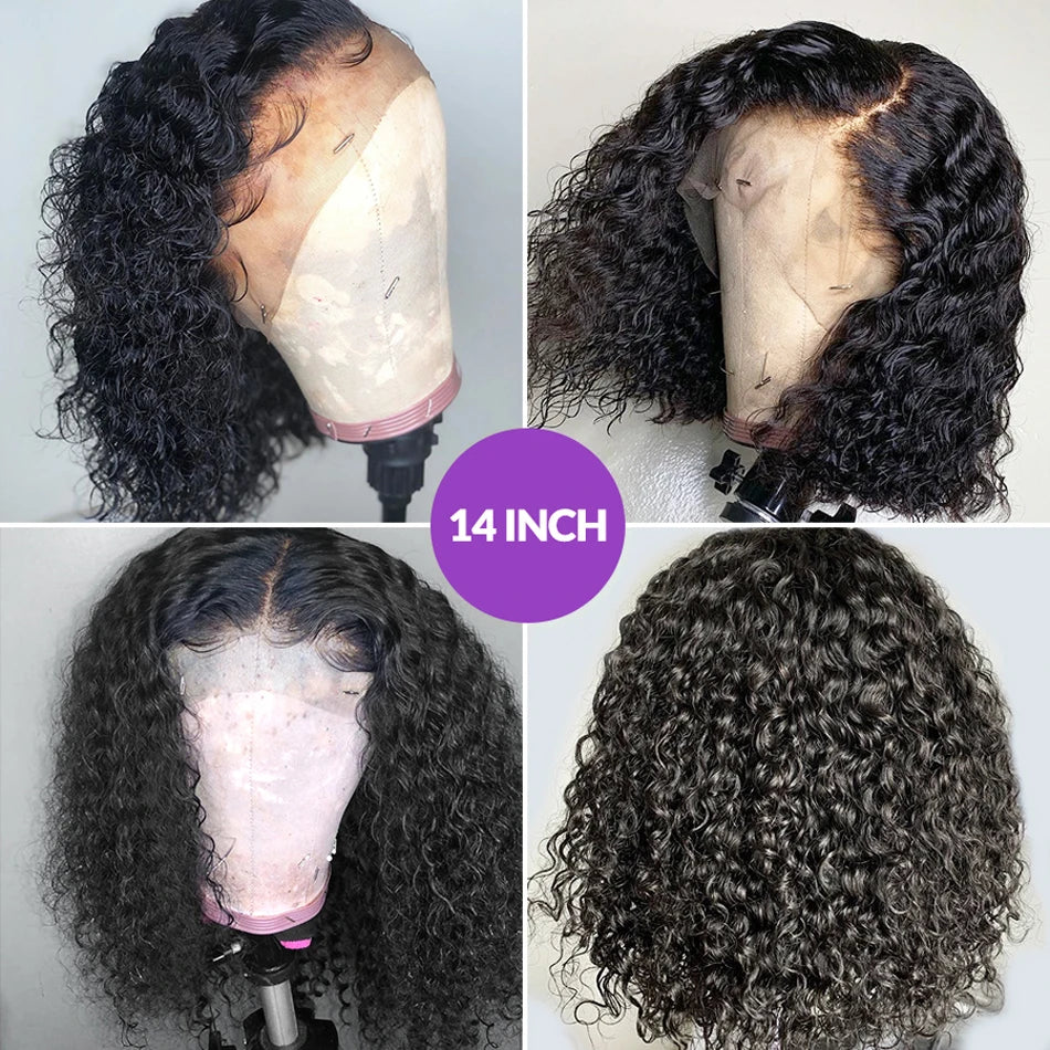 Jerry Curly Short Bob Wigs 13x4 Lace Frontal Human Hair Wigs 4x4 Closure Wigs Lace Closure HD Transparent Lace Front Wigs Curly